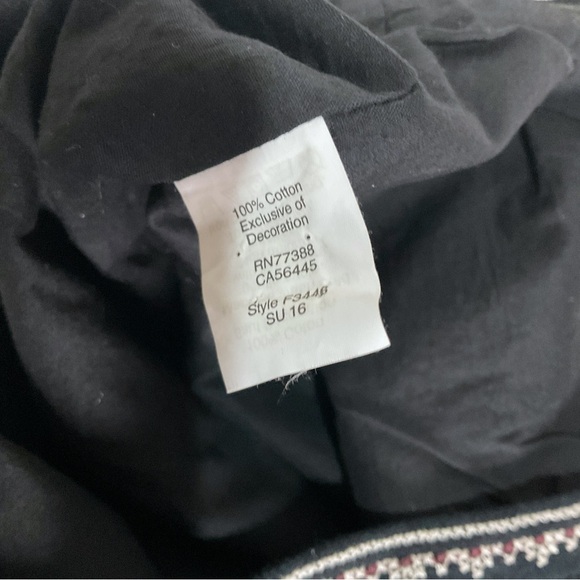 Madewell Gabine Embroidered Mini Skirt Sz 0 Cotton Black Aztec Lined - Picture 8 of 8